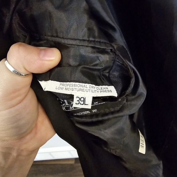 Mens 39L Perry Ellis 100% virgin wool tuxedo jacket made in the USA green plaid - Picture 6 of 7